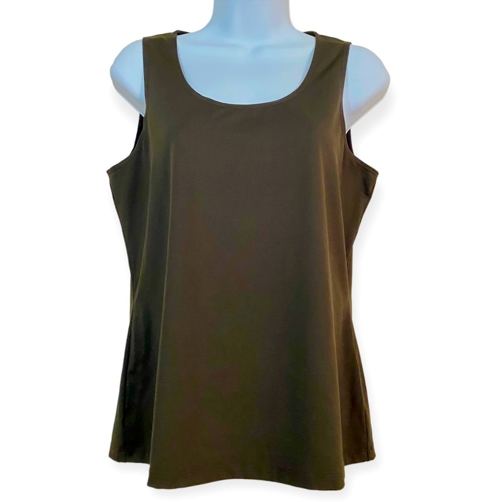 Worth New York Brown Knit Tank Top Shell Size Medium Stretch Knit Casual Travel